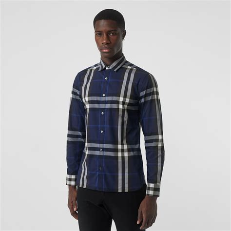 burberry check stretch coton shirt sf|Men’s Designer Shirts .